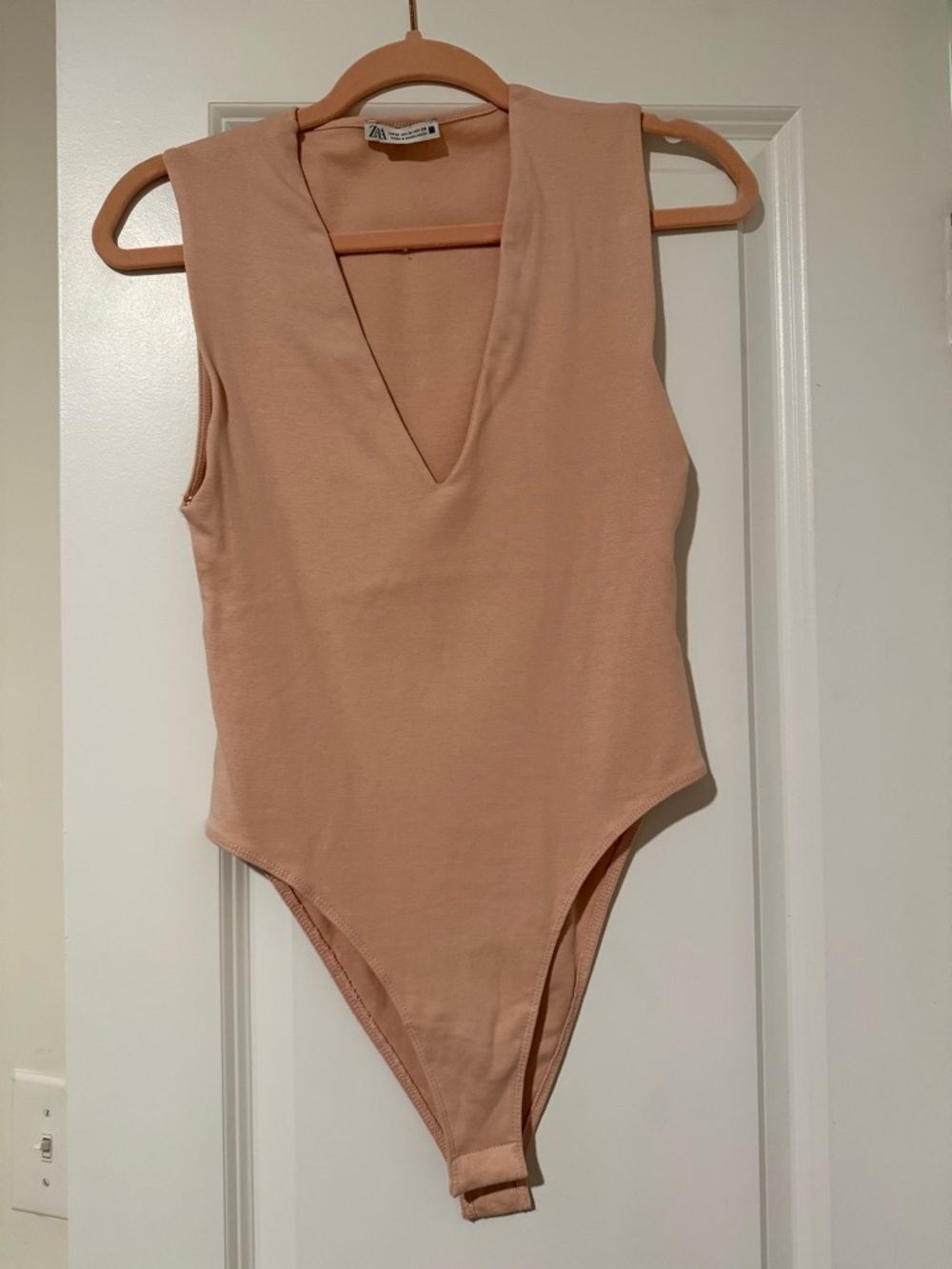 Zara women’s  Blush Pink V-Neck One-Piece